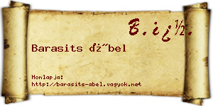 Barasits Ábel névjegykártya